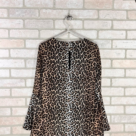 Likely Animal Print Bell Sleeve Shift Mini Dress Size 0 - Picture 6 of 12